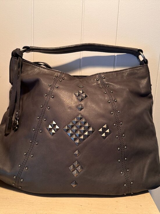 Lucky Brand Handbags - Lucky Brand Grey Hobo with Silver Detail